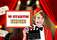 plakat promujący warsztaty artystyczne "w starym kinie"