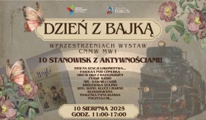 Plakat promujący Dzień z bajką w Młynie Wiedzy