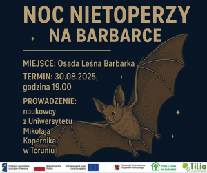 Plakat promujacy Noc Nietoperzy na Barbarce