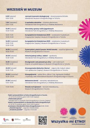 Plakat z ofertą Muzeum Etnograficznego.