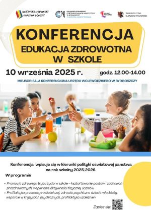 Plakat promujący konferencję Edukacja Zdrowotna w Szkole