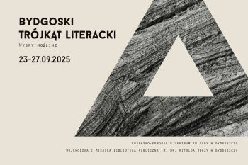 Grafika z motywem trójkąta na banerze festiwalu oraz nazwy organizatorów i zakres dat 23-27.09.2025..