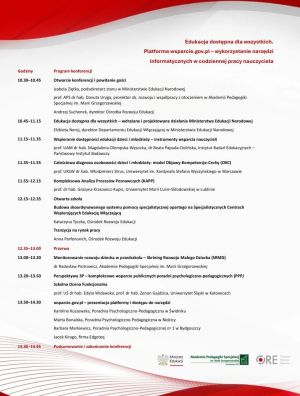 Program konferencji.