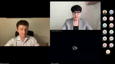 Zrzut ekranu z aplikacji Microsoft Teams ukazujący spotkanie