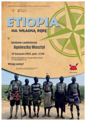 Plakat wydarzenia z datą i miejscem spotkania, z fotografią ciemnoskórych ludzi w tradycyjnych strojach.