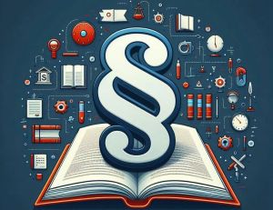 Paragraf nad otwartą książką.