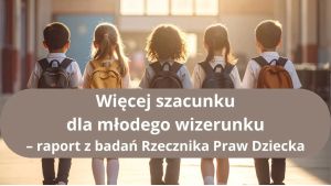 Widok z tyłu na piątkę dzieci z plecakami szkolnymi.