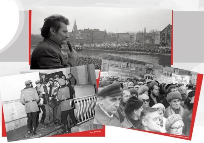 Kolaż zdjęć archiwalnych z demonstracji i wystąpień antyrządowych.