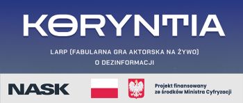Grafika z napisem Koryntia i logotypami organizatorów.
