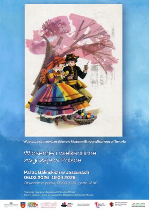 Kolorowy plakat "Wiosenne i wielkanocne zwyczaje w Polsce".