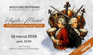 Sylwetki dwóch muzyków, za nimi znajdują się instrumenty muzyczne, z lewej strony informacje o spotkaniu.