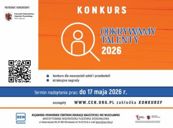 Plakat z podstawowymi informacjami o nim, zawiera logotypy organizatorów i kod qr.