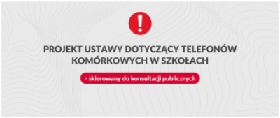 Grafika informująca o konsultacjach publicznych projektu ustawy.