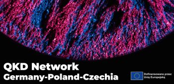 Struktura kryształu na grafice z napisem QKD Network