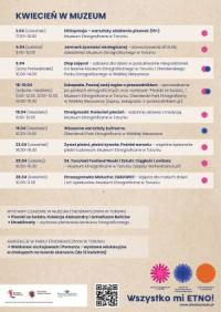 Plakat z planem na cały kwiecień.