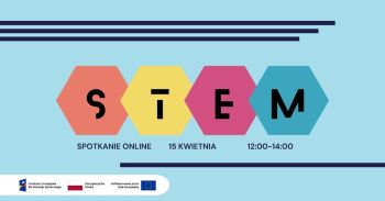 Baner spotkania online "Technologia w służbie nauczania STEM"