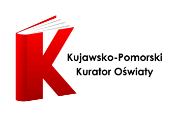 Logo Kujawsko-Pomorskiego Kuratora Oświaty: Książka z literą K na okładce i nazwa.