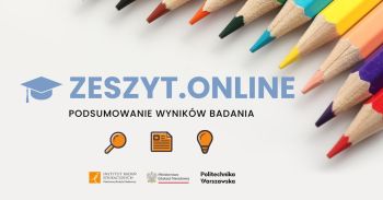 Kolorowe kredki i logotypy IBE, MEN, Politechniki Warszawskiej.