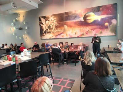 Uczestnicy wizyty biorący udział w zorganizowanym spotkaniu