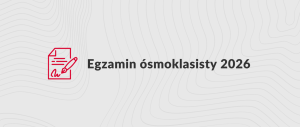 Piktogram: kartka i pióro oraz napis: Egzamin ósmoklasisty 2026