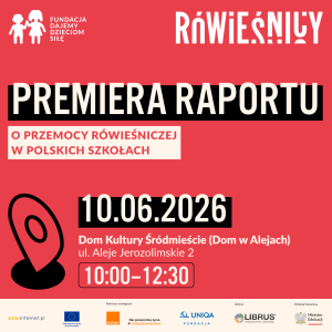 Grafika z czerwonym tłem informująca o wydarzeniu.