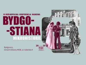 Fragment zdjęcia z parą młodą na tle kamienic, obok informacje o wydarzeniu.