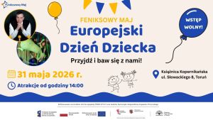 Kolorowa pozioma grafika z elementami zabawy i informacjami o wydarzeniu.