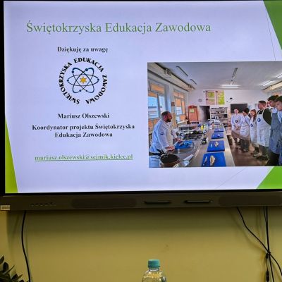 slajd prezentacji dotyczącej świętokrzyskiej edukacji zawodowej