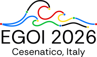 Kolorowe fale utworzone z kresek biegnących od punktu do punktu - logo European Girls' Olympiad in Informatics