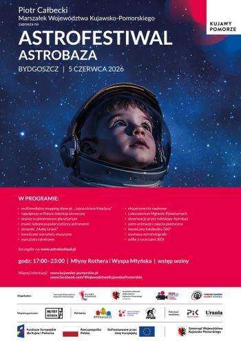 Plakat z logotypami organizatorów - Astrofestiwal