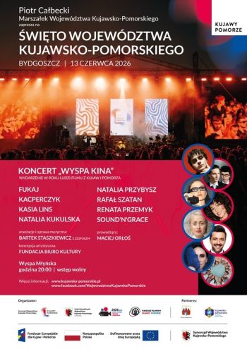 Plakat z logotypami organizatorów - Koncert "Wyspa kina"