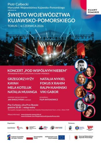 Plakat z logotypami organizatorów - Koncert "Pod wspólnym niebem"