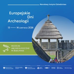 Drewniana rekonstrukcja grodu na plakacie Europejskich Dni Archeologii w Biskupinie (13-14.06)