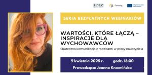 Plakat promujący webinarium: Skuteczna komunikacja z rodzicami w pracy nauczyciela