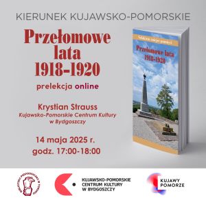 Plakat promujący wydarzenie ze zdjęciem książki oraz logotypami organizatorów.