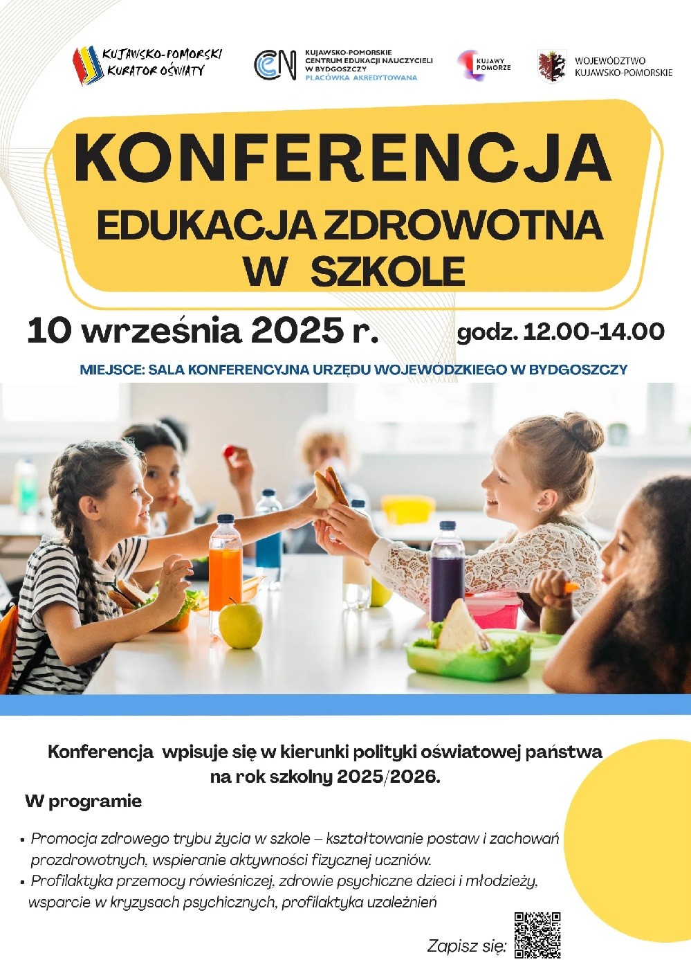Plkat promujący konferencję Edukacja Zdrowotna w Szkole.