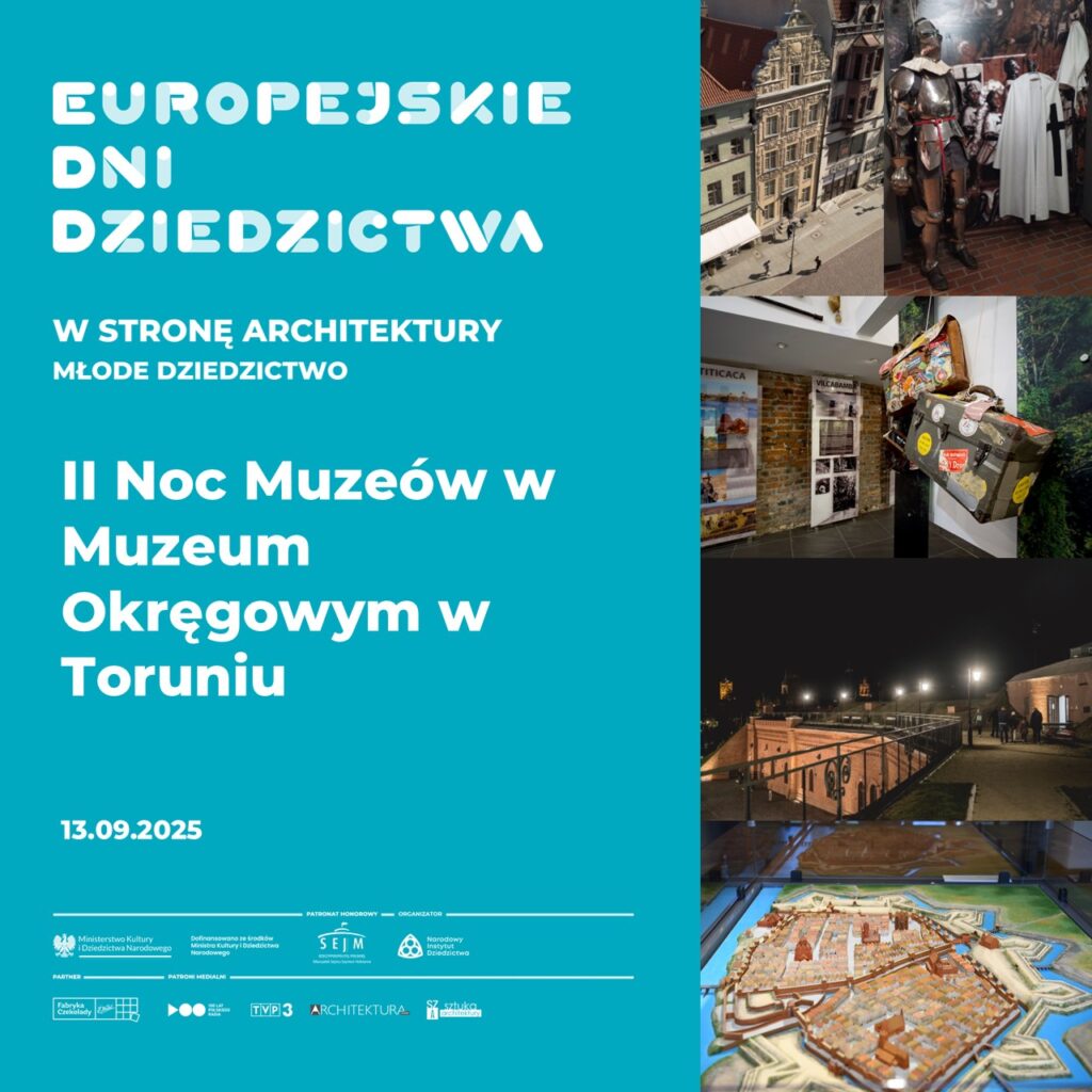 Plakat promujący II Noc Muzeów w Muzeum Okręgowym w Toruniu.