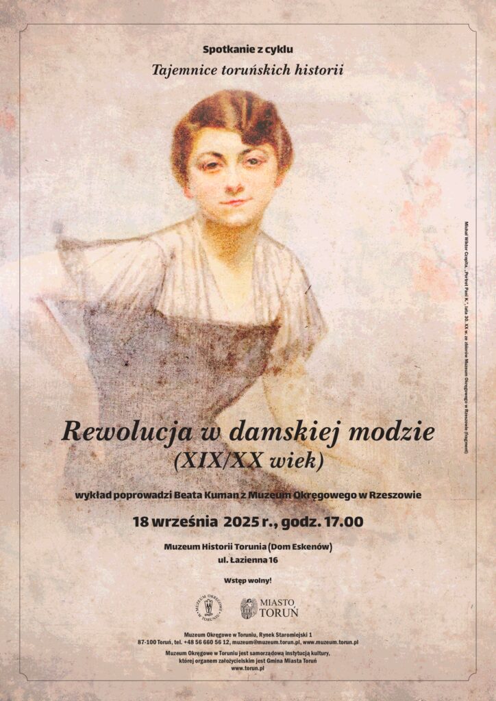 Plakat promujący spotkanie z cyklu „Tajemnice Toruńskich Historii”.