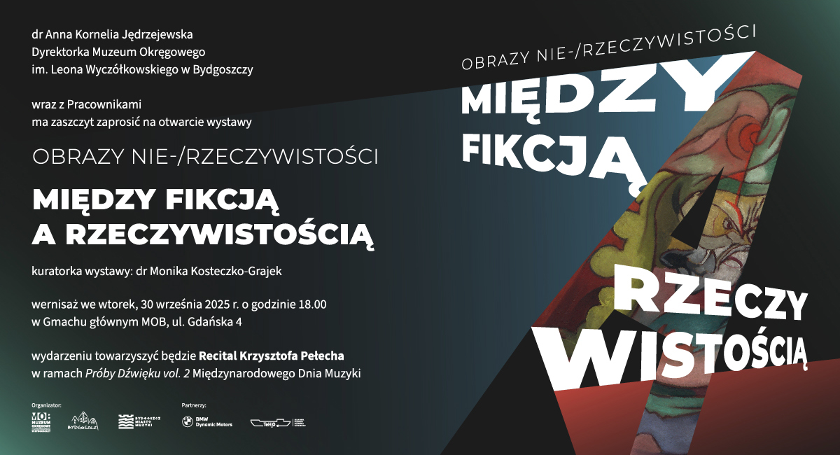 Grafika nawiązująca do wernisażu w Muzeum Okręgowym.