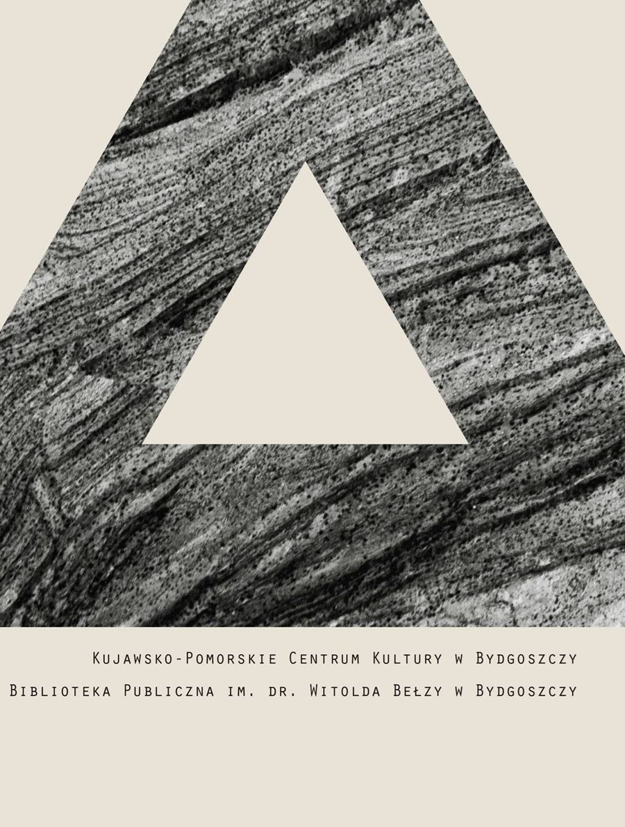 Fragment plakatu festiwalowego z motywem trójkąta.