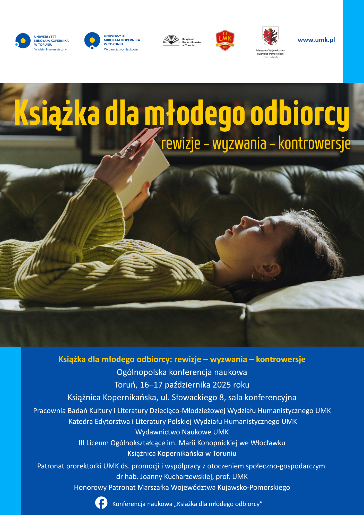 Plakat promujący ogólnopolską konferencję naukową w Książnicy Kopernikańskiej.