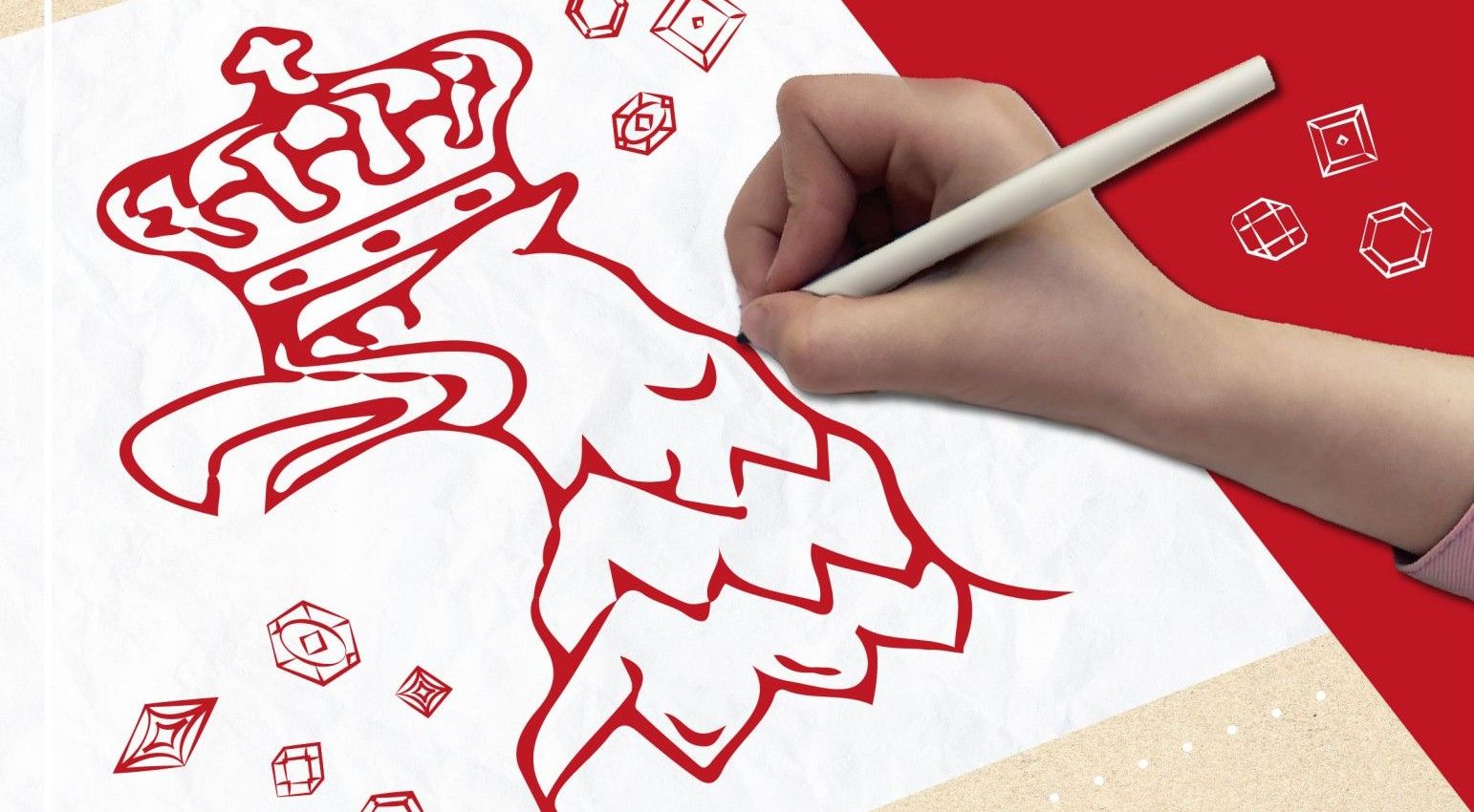 Biało-czerwone barwy i motyw orła w koronie.