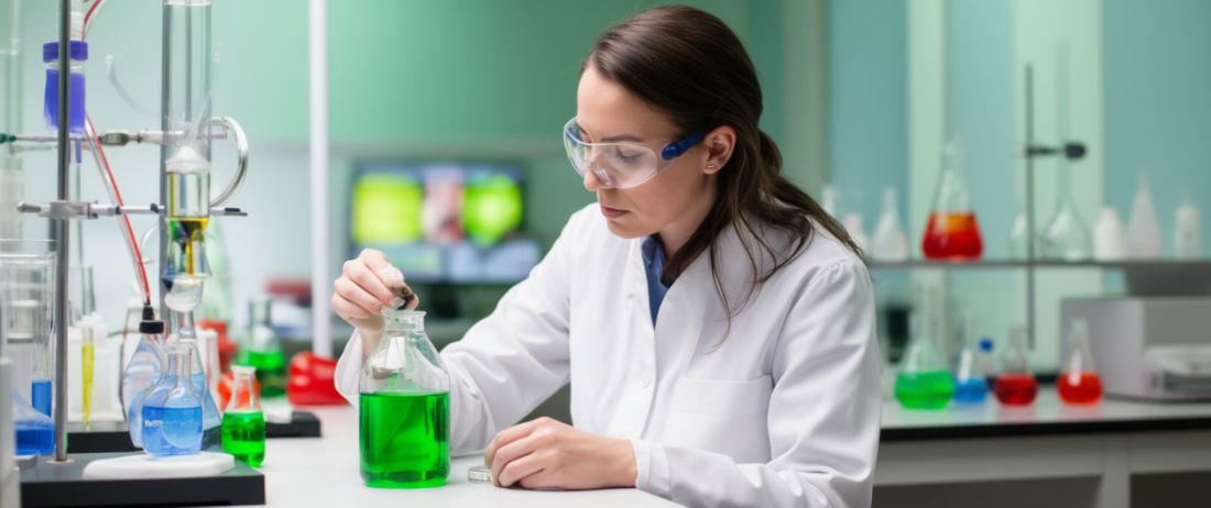 Kobieta w laboratorium.