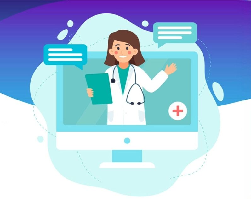 Lekarka ze stetoskopem.