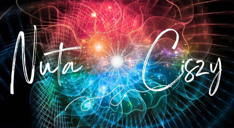 Grafika abstrakcyjna na plakacie konkursu poetycko-filmowego "Przyroda jaką znam" pn. "Nuta ciszy".