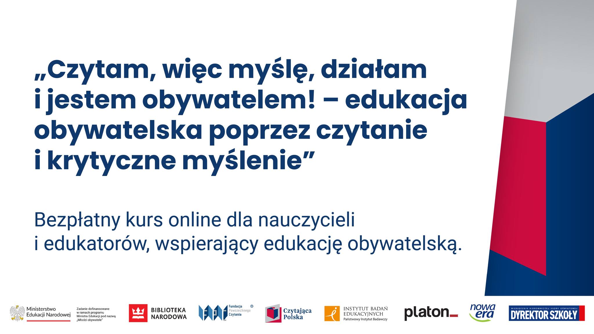 Grafika z podstawowymi informacjami o szkoleniu oraz logotypami organizatorów.