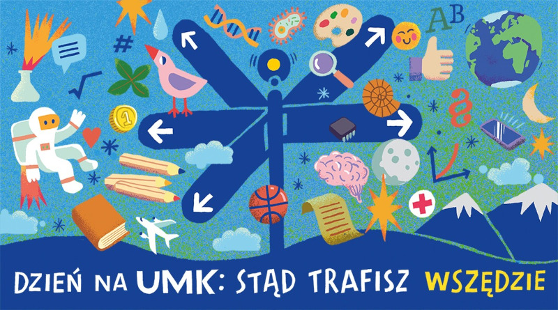 Plakat promujący Dzień na UMK: stąd trafisz wszędzie.