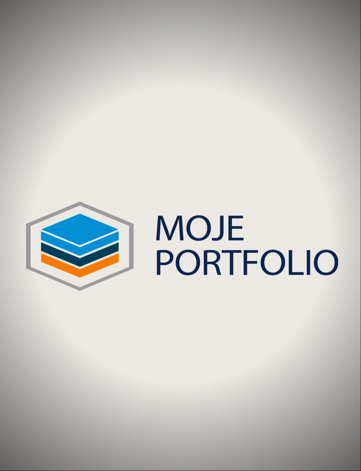 Logo Moje Portfolio w postaci uporządkowanego stosu teczek.
