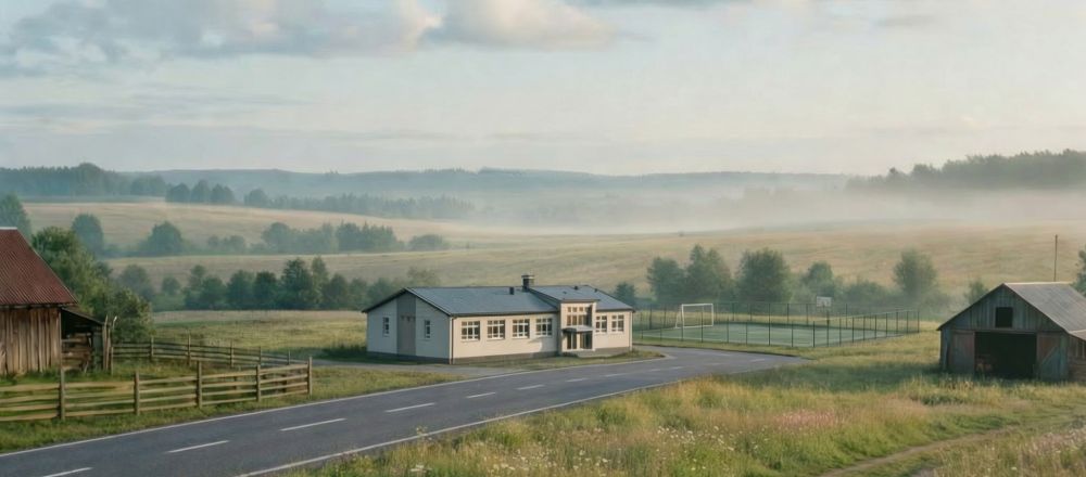 Mała wiejska szkoła.