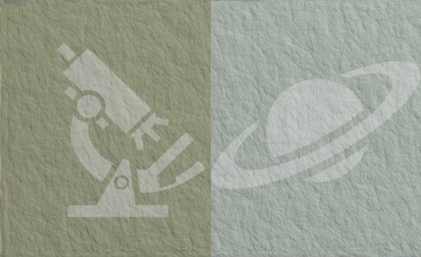 Mikroskop i planeta symbolizujące nauki przyrodnicze.